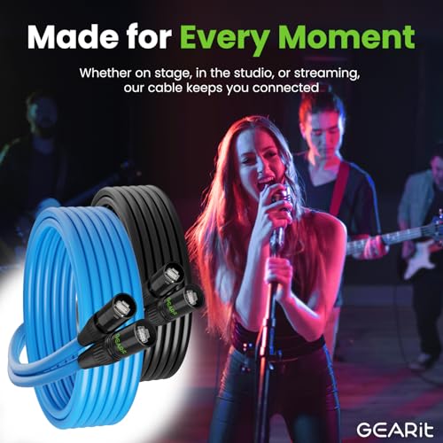 GEARit Cable Ethercon CAT6 blindado (150 pies) de audio profesional e iluminación RJ45 compatible con EtherCON para estudio, escenario, conciertos, 150 pies, color negro