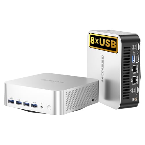 GEEKOM A8 Max Mini PC with AMD Ryzen 7 8745HS  2 5Gbps Dual LAN Port Mini Gaming Computer with 32GB DDR5 1TB M 2 2280 NVMe Gen4 4 SSD  Mini PC Windows 11 Pro/Wi Fi 6E/BT 5 2/USB4/8K