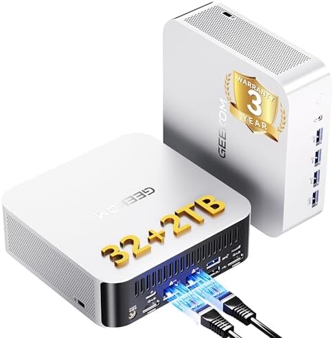 GEEKOM A8 Max Mini PC Ultimate Performance Edition  with AMD Ryzen 7 8745HS Beats 6800H  Dual LAN Mini Computer 32GB DDR5 & 1TB SSD Expandable   Radeon 780M Mini PC Windows 11 Pro/USB4/8K/ SD Slot