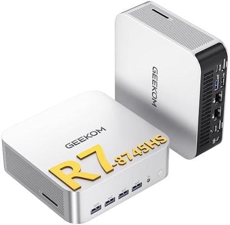 GEEKOM A8 Max Mini PC Ultimate Performance Edition  with AMD Ryzen 7 8745HS Beats 6800H  Dual LAN Mini Computer 32GB DDR5 & 1TB SSD Expandable   Radeon 780M Mini PC Windows 11 Pro/USB4/8K/ SD Slot