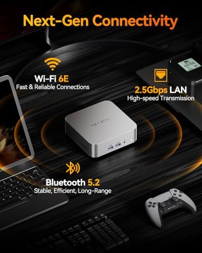 GEEKOM A8 Mini PC with AMD Ryzen 7 8745HS  Beats 6800H   16GB DDR5 RAM  Upgradable  Not LPDDR  1TB NVMe SSD  Windows 11 Pro Desktop Computer for Home&Business  USB4  SD Slot  8K   WiFi 6E  2 5G LAN