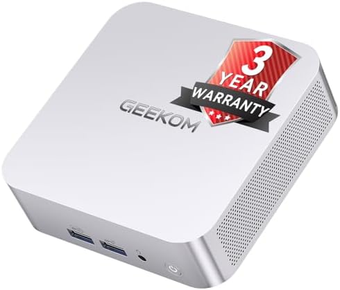 GEEKOM A8 Mini PC with AMD Ryzen 7 8745HS  Beats 6800H   16GB DDR5 RAM  Upgradable  Not LPDDR  1TB NVMe SSD  Windows 11 Pro Desktop Computer for Home&Business  USB4  SD Slot  8K   WiFi 6E  2 5G LAN