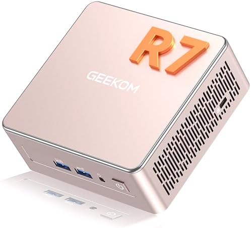 GEEKOM A8 Mini PC with AMD Ryzen 7 8745HS  Beats 6800H   16GB DDR5 RAM  Upgradable  Not LPDDR  1TB NVMe SSD  Windows 11 Pro Desktop Computer for Home&Business  USB4  SD Slot  8K   WiFi 6E  2 5G LAN