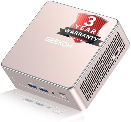 GEEKOM A8 Mini PC with AMD Ryzen 7 8745HS  Beats 6800H   16GB DDR5 RAM  Upgradable  Not LPDDR  1TB NVMe SSD  Windows 11 Pro Desktop Computer for Home&Business  USB4  SD Slot  8K   WiFi 6E  2 5G LAN