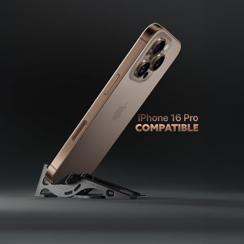 GEOMETRICAL Pocket Tripod Pro   Foldable Credit Card Size Phone Stand  Compatible with iPhone & Android   Carbon Fiber Legs & Adjustable tilt Angle for Mobile Photography  Matte Black Universal Kit 