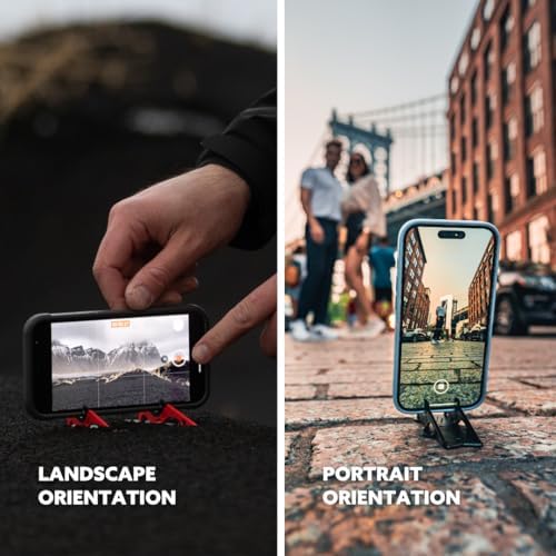 GEOMETRICAL Pocket Tripod Pro   Foldable Credit Card Size Phone Stand  Compatible with iPhone & Android   Carbon Fiber Legs & Adjustable tilt Angle for Mobile Photography  Matte Black Universal Kit 