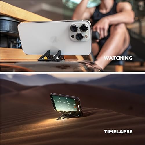 GEOMETRICAL Pocket Tripod Pro   Foldable Credit Card Size Phone Stand  Compatible with iPhone & Android   Carbon Fiber Legs & Adjustable tilt Angle for Mobile Photography  Matte Black Universal Kit 