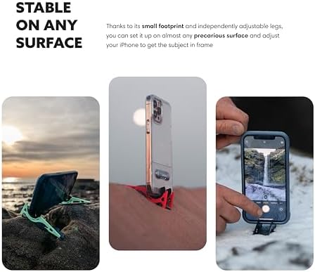 GEOMETRICAL Pocket Tripod Pro   Foldable Credit Card Size Phone Stand  Compatible with iPhone & Android   Carbon Fiber Legs & Adjustable tilt Angle for Mobile Photography  Matte Black Universal Kit 