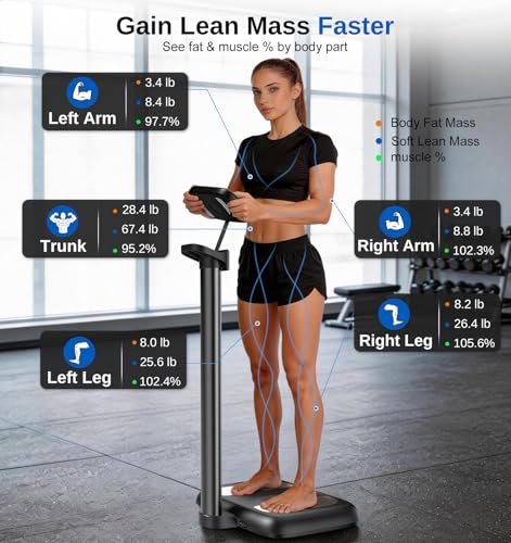 GE Smart Scale for Body Weight  with 8 Eletrode Segmental Measurement   Full Body Composition Scale with BMI Fat Muscle Mass  Digital Bluetooth Professional Fat Scanner for Home  Gym  Fitness Center