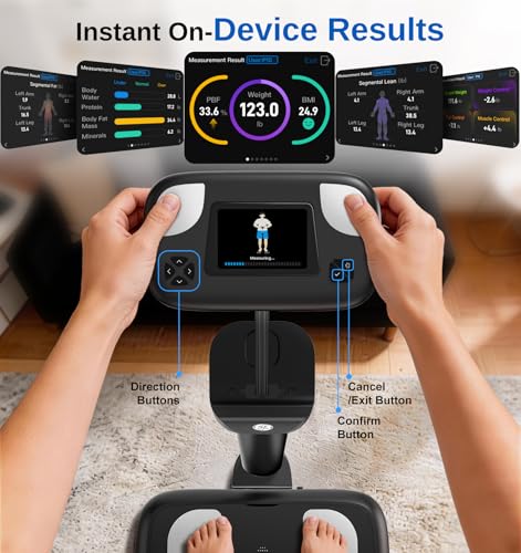 GE Smart Scale for Body Weight  with 8 Eletrode Segmental Measurement   Full Body Composition Scale with BMI Fat Muscle Mass  Digital Bluetooth Professional Fat Scanner for Home  Gym  Fitness Center