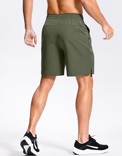 GGJ Mens Lightweight Athletic Shorts with Zipper Pockets 7/5/9 Gym Workout Running Quick Dry Tennis Shorts for Men