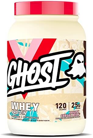 GHOST Whey Protein Powder  Chips Ahoy    2LB  25G of Protein   Whey Protein Blend    Post Workout Fitness & Nutrition Shakes  Smoothies  Baking & Cooking   Cookie Pieces Inside