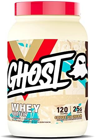GHOST Whey Protein Powder  Chips Ahoy    2LB  25G of Protein   Whey Protein Blend    Post Workout Fitness & Nutrition Shakes  Smoothies  Baking & Cooking   Cookie Pieces Inside