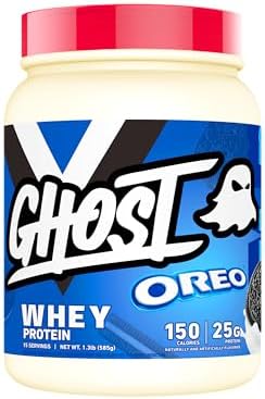 GHOST Whey Protein Powder  Chips Ahoy    2LB  25G of Protein   Whey Protein Blend    Post Workout Fitness & Nutrition Shakes  Smoothies  Baking & Cooking   Cookie Pieces Inside