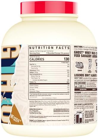 GHOST - Proteína de suero de leche en polvo, Cinnabon, 5 libras, 25 gramos de proteína, mezcla de aislado, concentrado e hidrolizado de suero de leche, sabor a rollo de canela, sin soya ni gluten
