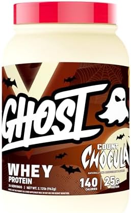 GHOST - Proteína de suero de leche en polvo, Cinnabon, 5 libras, 25 gramos de proteína, mezcla de aislado, concentrado e hidrolizado de suero de leche, sabor a rollo de canela, sin soya ni gluten
