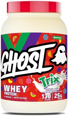 GHOST - Proteína de suero de leche en polvo, Cinnabon, 5 libras, 25 gramos de proteína, mezcla de aislado, concentrado e hidrolizado de suero de leche, sabor a rollo de canela, sin soya ni gluten