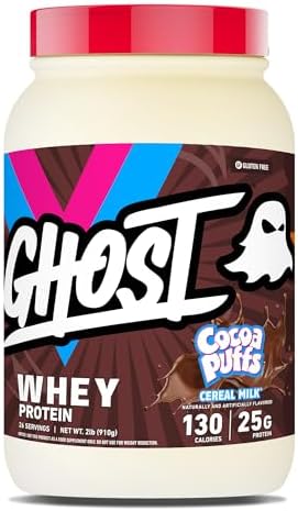 GHOST - Proteína de suero de leche en polvo, Cinnabon, 5 libras, 25 gramos de proteína, mezcla de aislado, concentrado e hidrolizado de suero de leche, sabor a rollo de canela, sin soya ni gluten