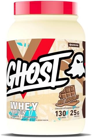 GHOST - Proteína de suero de leche en polvo, Cinnabon, 5 libras, 25 gramos de proteína, mezcla de aislado, concentrado e hidrolizado de suero de leche, sabor a rollo de canela, sin soya ni gluten