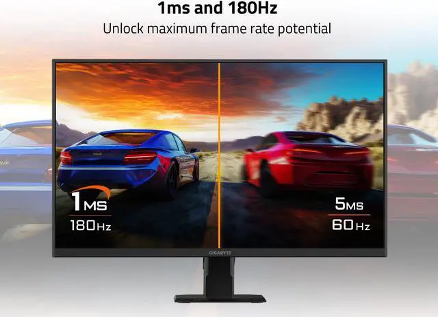 GIGABYTE 27" QHD 2K 1440P 180hz IPS with AMD FreeSync Premium 1ms HDR ready Gaming Computer Monitor GS27QA