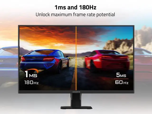 GIGABYTE 27 inch QHD 2K 1440P 180hz IPS with AMD FreeSync Premium 1ms HDR ready Gaming Computer Monitor GS27QA