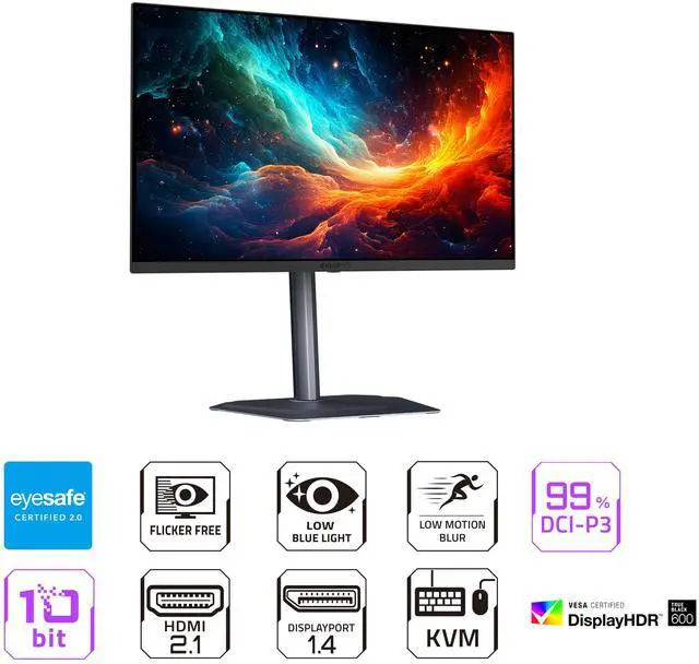 GIGABYTE 27 inch UHD 4K 240Hz with AMD FreeSync Premium Pro &  G SYNC Compatible HDR400 USB C KVM OLED Gaming Computer Monitor with Height adjustable  pivot  tilt and swivel stand MO27U2