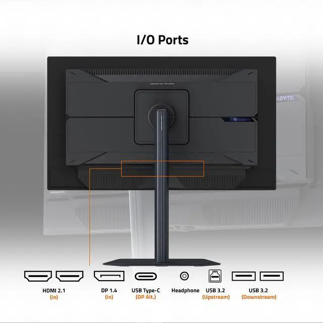 GIGABYTE 27 inch UHD 4K 240Hz with AMD FreeSync Premium Pro &  G SYNC Compatible HDR400 USB C KVM OLED Gaming Computer Monitor with Height adjustable  pivot  tilt and swivel stand MO27U2