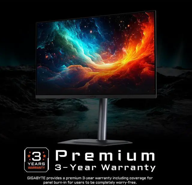 GIGABYTE 27 inch UHD 4K 240Hz with AMD FreeSync Premium Pro &  G SYNC Compatible HDR400 USB C KVM OLED Gaming Computer Monitor with Height adjustable  pivot  tilt and swivel stand MO27U2