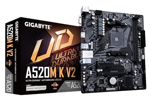 GIGABYTE A520M K V2  REV  1 0  CHIPSET AMD A520 AM4  MATX  DDR4   A520M K V2 1 0 MAE Card