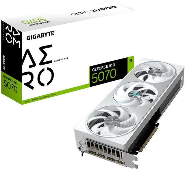 Tarjeta gráfica GIGABYTE AERO GeForce RTX 5070 de 12 GB GDDR7 PCI Express 5.0 ATX GV-N5070AERO OC-12GD