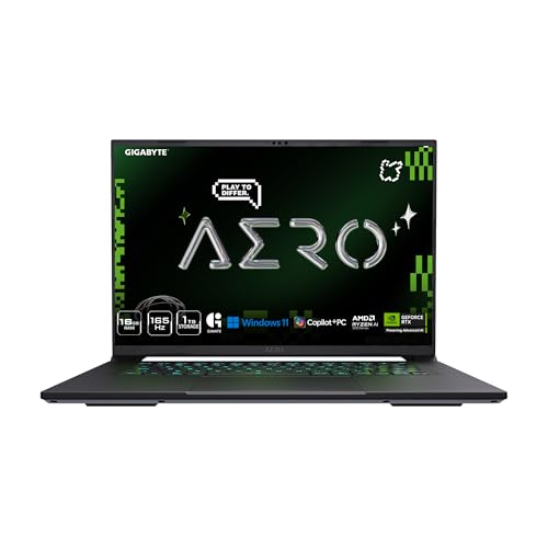 GIGABYTE AERO X16; Copilot+ PC - 165Hz 2560x1600 WQXGA - NVIDIA GeForce RTX 5060 - AMD Ryzen AI 7 350-1TB SSD con 16 GB DDR5 RAM - Windows 11 Home - Gris espacial