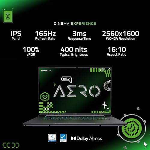 GIGABYTE AERO X16; Copilot+ PC - 165Hz 2560x1600 WQXGA - NVIDIA GeForce RTX 5070 - AMD Ryzen AI 9 HX 370-1TB SSD con 32 GB DDR5 RAM - Windows 11 Home - Gris espacial (GIGABYTE AERO X16 2WHA3USC64AH)