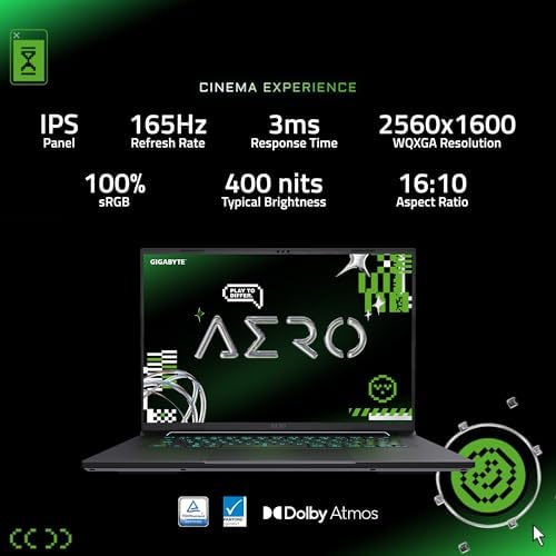 GIGABYTE AERO X16; Copilot+ PC - 165Hz 2560x1600 WQXGA - NVIDIA GeForce RTX 5070 - AMD Ryzen AI 9 HX 370-1TB SSD con 32 GB DDR5 RAM - Windows 11 Home - Gris espacial (GIGABYTE AERO X16 2WHA3USC64AH)