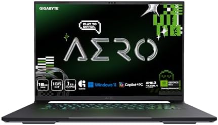 GIGABYTE AERO X16  Copilot  PC   165Hz 2560x1600 WQXGA   Manufactured by NVIDIA GeForce RTX 5070   AMD Ryzen AI 9 HX 370 1TB SSD with 32GB DDR5 RAM   Windows 11 Home   Space Gray   2WHA3USC64AH