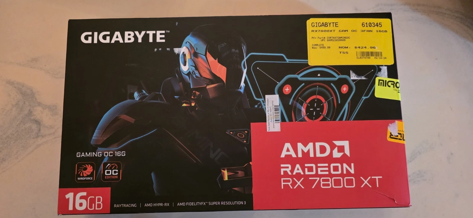 GIGABYTE AMD Radeon RX 7800 XT Gaming OC 16GB Raytracing DP HDMI PCIe 4 0
