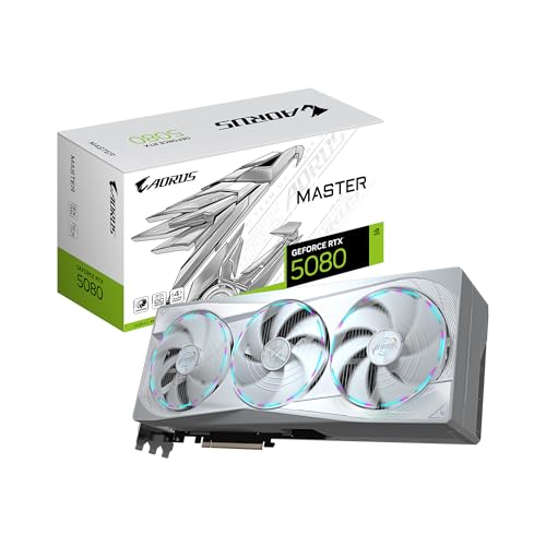 GIGABYTE AORUS GeForce RTX 5080 Master ICE 16G Graphics Card  WINDFORCE Cooling System  16GB 256 bit GDDR7  GV N5080AORUSM ICE 16GD Video Card