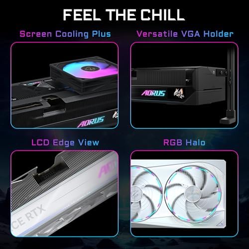 GIGABYTE AORUS GeForce RTX 5080 Master ICE 16G Graphics Card  WINDFORCE Cooling System  16GB 256 bit GDDR7  GV N5080AORUSM ICE 16GD Video Card