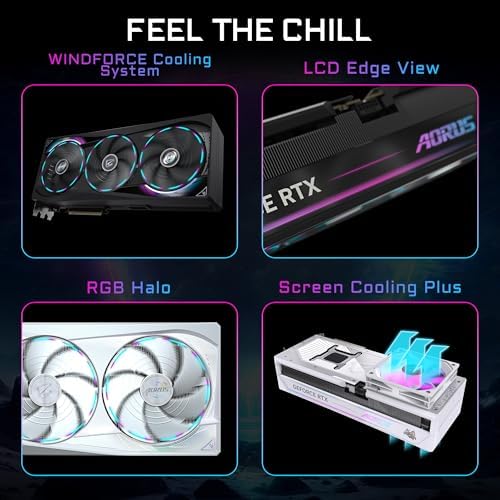 GIGABYTE AORUS GeForce RTX 5090 Master 32G Graphics Card  by NVIDIA  WINDFORCE Cooling System  DisplayPort & HDMI   Video Output Interface  32GB 512 bit GDDR7  GV N5090AORUS M 32GD Video Cardo