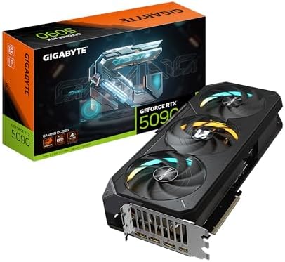 GIGABYTE AORUS GeForce RTX 5090 Master 32G Graphics Card  by NVIDIA  WINDFORCE Cooling System  DisplayPort & HDMI   Video Output Interface  32GB 512 bit GDDR7  GV N5090AORUS M 32GD Video Cardo