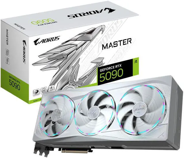 Tarjeta gráfica GIGABYTE AORUS GeForce RTX 5090 de 32 GB GDDR7 PCI Express 5.0 ATX GV-N5090AORUSM ICE-32GD