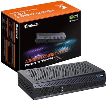 GIGABYTE AORUS RTX 5060 Ti AI Box Tarjeta gráfica (16GB GDDR7, 128 bits, PCIe 5.0, HDMI/DP 2.1b, ventilador Hawk, gel térmico de grado servidor, Thunderbolt 5™)