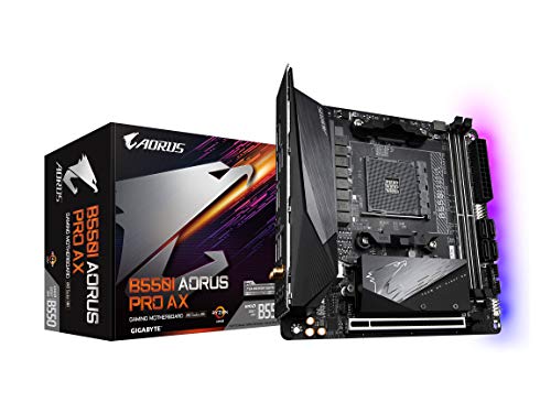 GIGABYTE B550I AORUS PRO AX|Placa madre para juegos: AM4 AMD/B550/Mini-ATX/Dual M.2/SATA 6Gb/s/USB 3.2 Gen1/WiFi 6/2.5 GbE LAN/PCIe4.0/Realtek ALC1220VB/DisplayPort 1.4/2 HDMI 2.0B/RGB Fusion 2.0/DDR4