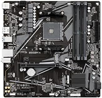 GIGABYTE B550M K Motherboard  Supports AMD AM4 Ryzen 5000 Processors  Micro ATX  DDR4  Dual M 2  SATA 6Gb/s  Realtek GbE LAN  PCIe 4 0