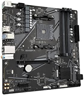 GIGABYTE B550M K Motherboard  Supports AMD AM4 Ryzen 5000 Processors  Micro ATX  DDR4  Dual M 2  SATA 6Gb/s  Realtek GbE LAN  PCIe 4 0