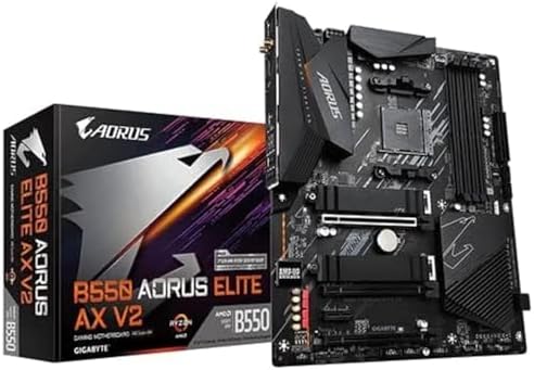 GIGABYTE B550 AORUS ELITE AX V2 Motherboard  Supports AMD AM4 Ryzen 5000 Processors  ATX  DDR4  Dual M 2  SATA 6Gb/s  2 4/5 GHz Dual Band  2 5 GbE LAN  PCIe 4 0