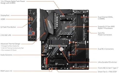 GIGABYTE B550 AORUS ELITE AX V2 Motherboard  Supports AMD AM4 Ryzen 5000 Processors  ATX  DDR4  Dual M 2  SATA 6Gb/s  2 4/5 GHz Dual Band  2 5 GbE LAN  PCIe 4 0