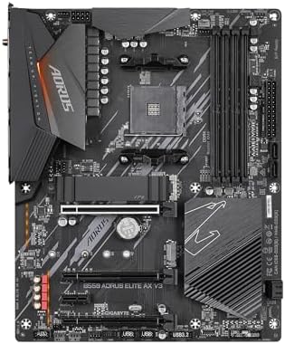 GIGABYTE B550 AORUS ELITE AX V2 Motherboard  Supports AMD AM4 Ryzen 5000 Processors  ATX  DDR4  Dual M 2  SATA 6Gb/s  2 4/5 GHz Dual Band  2 5 GbE LAN  PCIe 4 0