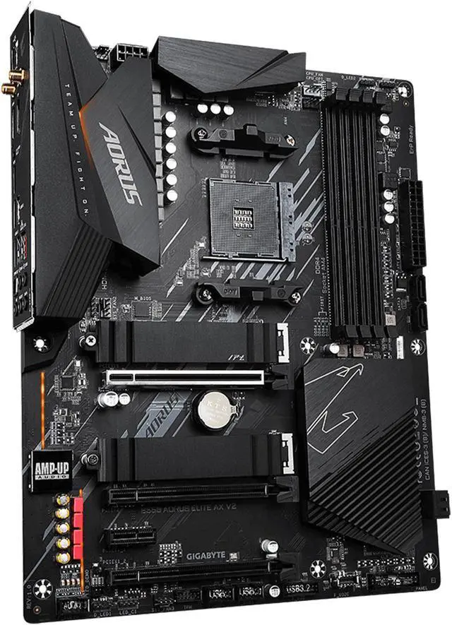 GIGABYTE B550 AORUS ELITE AX V2 AM4 AMD B550 ATX Motherboard with Dual M 2  SATA 6Gb/s  USB 3 2 Gen 2  2 4/5 GHz Dual Band  2 5 GbE LAN  PCIe 4 0