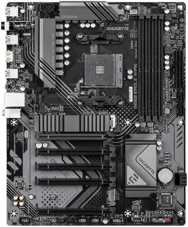 GIGABYTE B550 EAGLE WIFI6 Motherboard  Supports AMD AM4 Ryzen 5000 Processors  ATX  DDR4  2x M 2  PCIe 4 0  WIFI6  1GbE LAN  EZ Latch