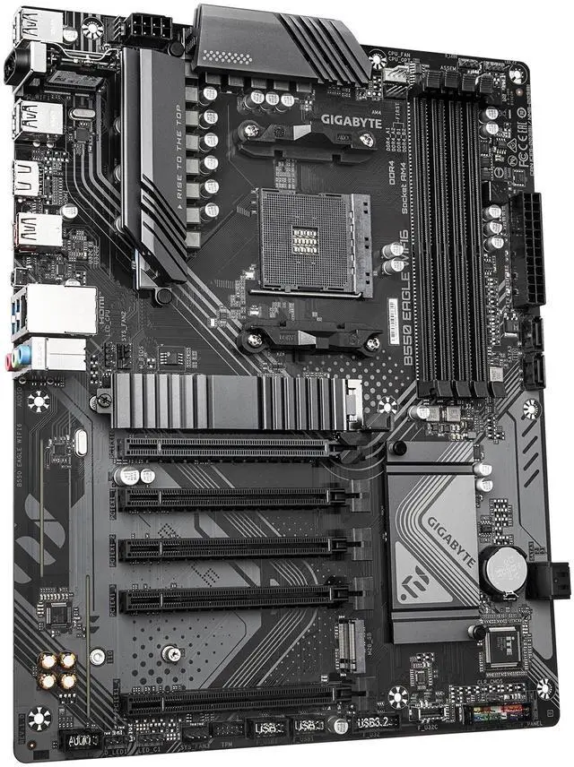 GIGABYTE B550 EAGLE WIFI6 Motherboard  Supports AMD AM4 Ryzen 5000 Processors  ATX  DDR4  2x M 2  PCIe 4 0  WIFI6  1GbE LAN  EZ Latch